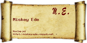 Miskey Ede névjegykártya
